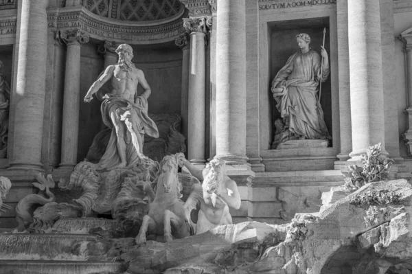 Fontaine Trevi Est Grande Des Fontaines Célèbres Rome Commencée 1732 — Photo