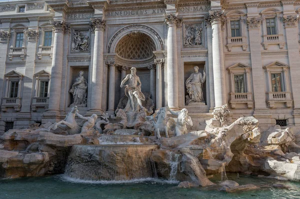 Fonte Trevi Maior Das Famosas Fontes Roma Iniciado 1732 Foi — Fotografia de Stock