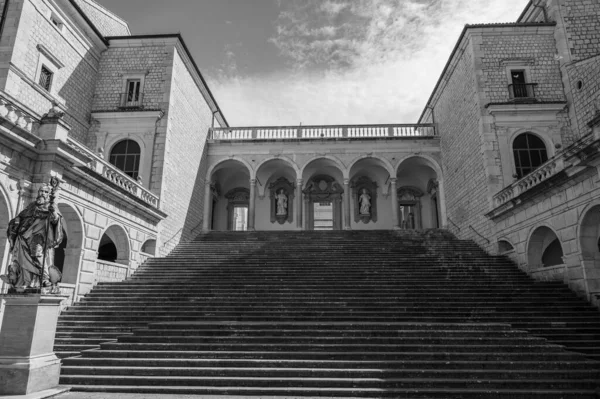 Abbazia Montecassino Monastero Benedettino Situato Sulla Cima Montecassino Nel Lazio — Foto Stock