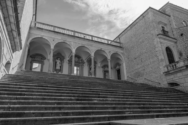 Abdij Van Montecassino Een Benedictijner Klooster Gelegen Top Van Montecassino — Stockfoto