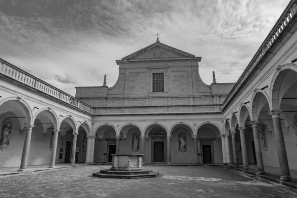 Montecassinos Kloster Ett Benediktinkloster Som Ligger Toppen Montecassino Lazio Det — Stockfoto