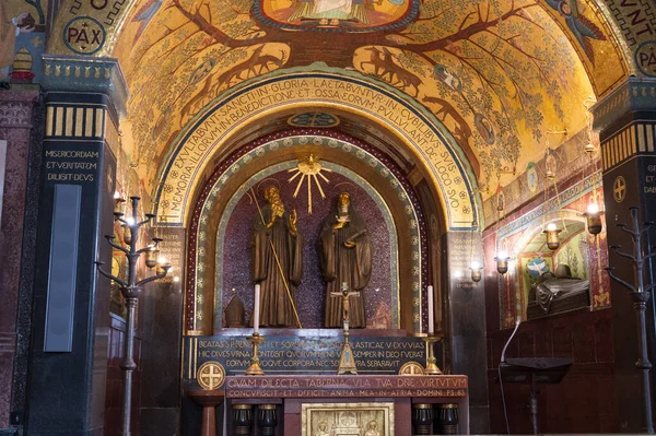 Abadia Montecassino Mosteiro Beneditino Localizado Topo Montecassino Lácio Mosteiro Mais — Fotografia de Stock