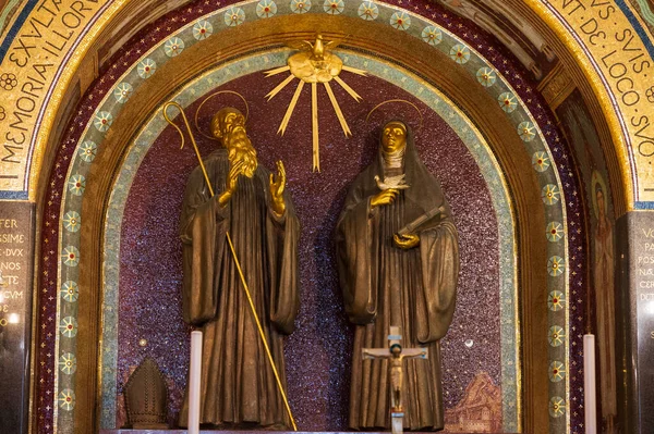 Montecassino Manastırı Lazio Montecassino Nun Tepesinde Yer Alan Bir Benedictine — Stok fotoğraf