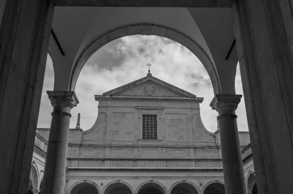 Монтекассіно Бенедиктинський Монастир Розташований Вершині Монтекассіно Лаціо Найстаріший Монастир Італії — стокове фото