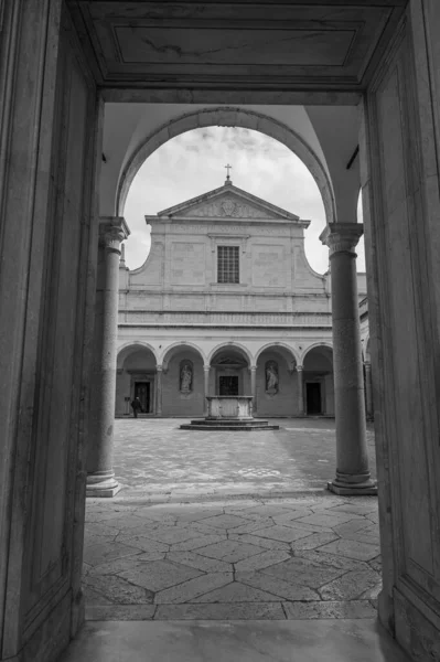 Abbey Montecassino Benedictine Monastery Located Top Montecassino Lazio Oldest Monastery — Stock Photo, Image