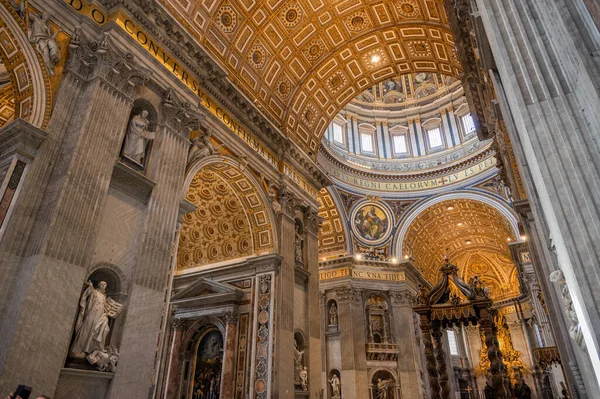 Katolsk Basilika Ligger Peterstorget Vatikanstaten Det Ett Mästerverk Italiensk Konst Stockfoto