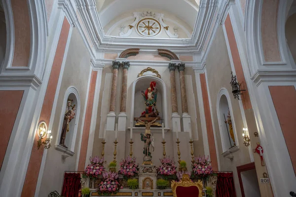 Igreja Matriz Dedicada Santo Titular Paróquia São Miguel Arcanjo Estátua — Fotografia de Stock