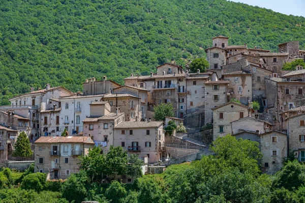 Scanno Och Abruzzo Scanno Italiensk Stad Med 782 Invånare Provinsen — Stockfoto