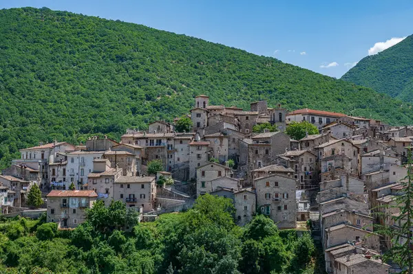 Scanno Och Abruzzo Scanno Italiensk Stad Med 782 Invånare Provinsen Stockfoto