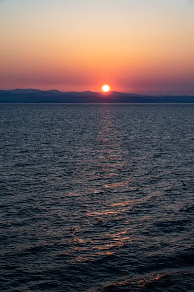 Mare Adriatico Belle Foto Una Spettacolare Alba Sulla Costa Croata — Foto Stock