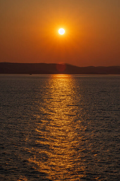 Adriatic Sea. Beautiful photos of a spectacular sunrise on the Croatian coast
