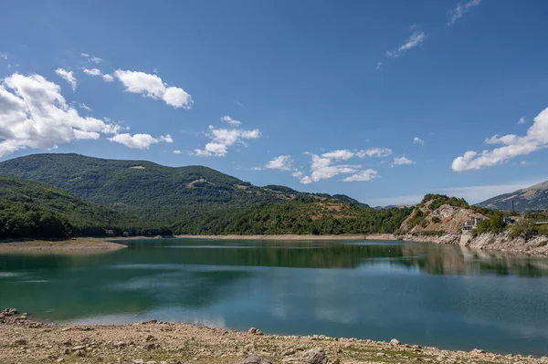 The Montagna Spaccata lake is a small artificial lake on the southern borders of Abruzzo. It is located entirely in the province of L\'Aquila, in the municipality of Alfedena.