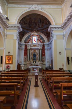 Colli a Volturno, Isernia, Molise. Aziz Leonardo Kilisesi. Wiew