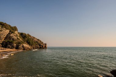 Marina di Minturno, Lazio, İtalya. Kışın deniz