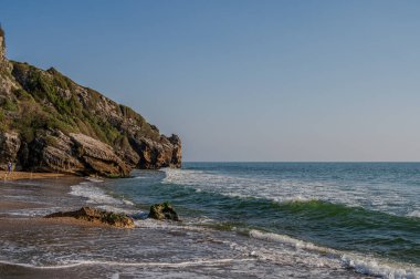 Marina di Minturno, Lazio, İtalya. Kışın deniz