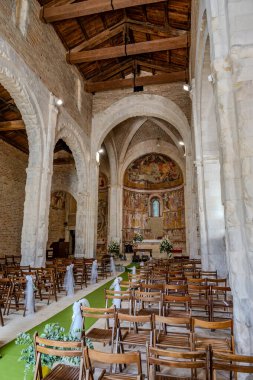 The church of Santa Maria di Ronzano stands on a hill in the Mavone valley. The building belonged to the abbey monastic complex of the Benedictine order who also had the convent here. clipart