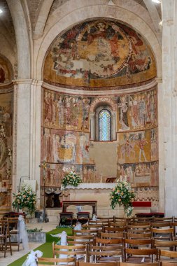 The church of Santa Maria di Ronzano stands on a hill in the Mavone valley. The building belonged to the abbey monastic complex of the Benedictine order who also had the convent here. clipart