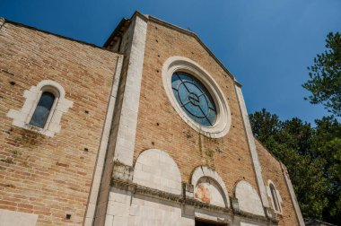 The church of Santa Maria di Ronzano stands on a hill in the Mavone valley. The building belonged to the abbey monastic complex of the Benedictine order who also had the convent here. clipart