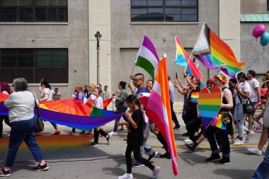 Milwaukee, Wisconsin USA - June 5th, 2022: LGBTQ gay pride parade in Wisconsin