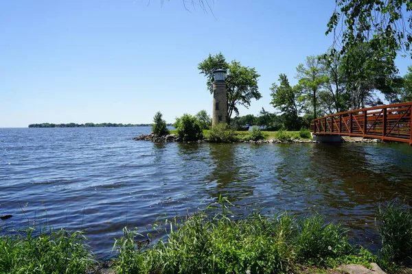 Menekültügyi Pont Világítótorony Oshkoshban Wisconsinban — Stock Fotó