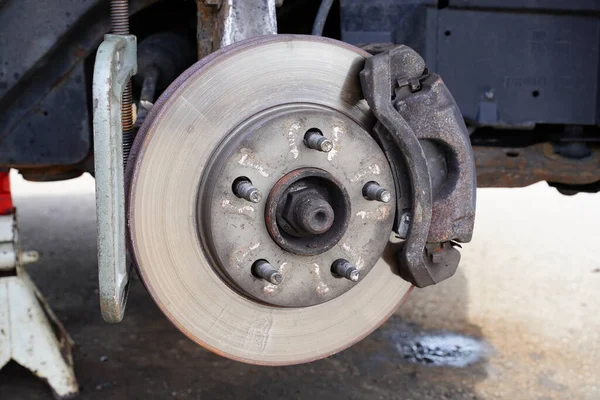 Vehicle Metal Rotor Front Passenger Brake Caliper Brake Pad Fond — Stock Photo, Image