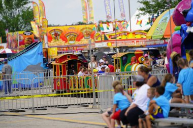 Elroy, Wisconsin ABD - 27 Haziran 2021: Elroy kasabası Juneau ilçesinde yıllık fuar düzenledi.. 