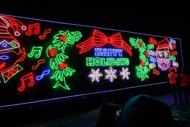 Tomah, Wisconsin ABD - 10 Aralık 2022: Kanada Pasifik Noel Tatil Treni.