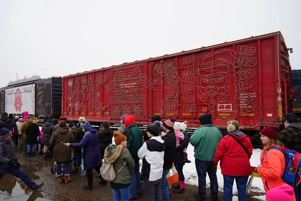 Portage Wisconsin Eua Dezembro 2022 Canadian Pacific Christmas Holiday Train — Fotografia de Stock