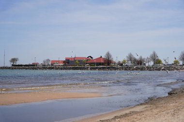 Sheboygan, Wisconsin 'de Michigan Gölü' ne sahil şeridi