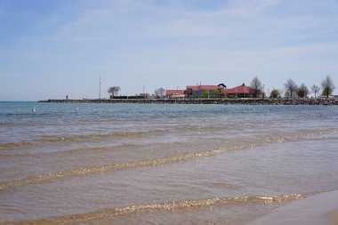 Sheboygan, Wisconsin 'de Michigan Gölü' ne sahil şeridi