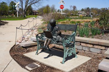 Rockford, Illinois ABD - 15 Nisan 2023: Nicholas Konservatuarı ve Botanik Bahçeleri.