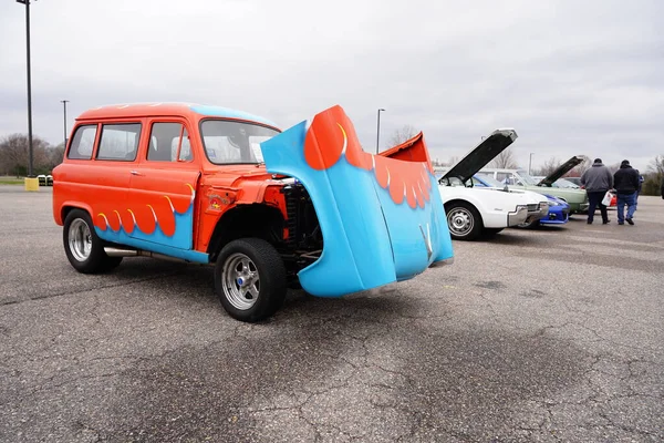 Baraboo Wisconsin Usa Kwietnia 2022 Vintage Samochody Pokazane Cruise Cause — Zdjęcie stockowe