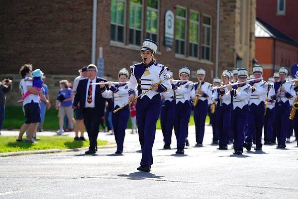 Marshfield Wisconsin Usa Mei 2023 Marching Band Studenten Van Columbus — Stockfoto