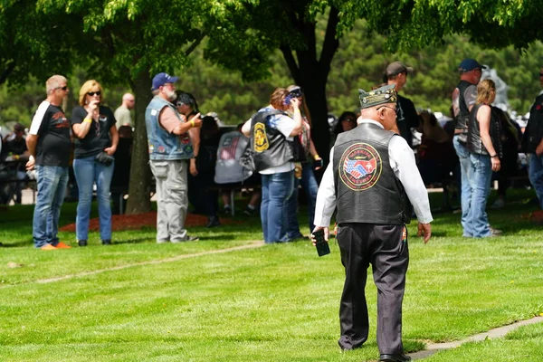 Neillsville Wisconsin Eua Maio 2023 Muitos Grupos Motocicletas Veteranos Militares — Fotografia de Stock