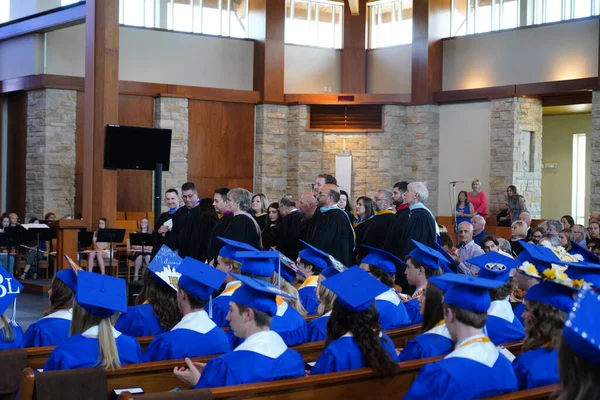 Fond Lac Wisconsin Usa Června 2020 Maturitní Oslava Katolické Školy — Stock fotografie