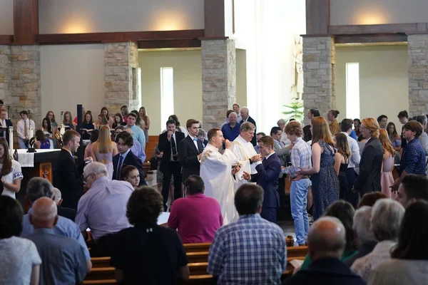 Fond Lac Wisconsin Usa Haziran 2020 Pazar Katolik Dini Cemaati — Stok fotoğraf