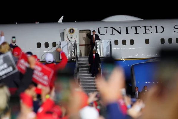 stock image Mosinee, Wisconsin / USA - September 17th, 2020: Donald Trump 45th president of the united states held a make america great again rally at wisconsin central airport late at night.