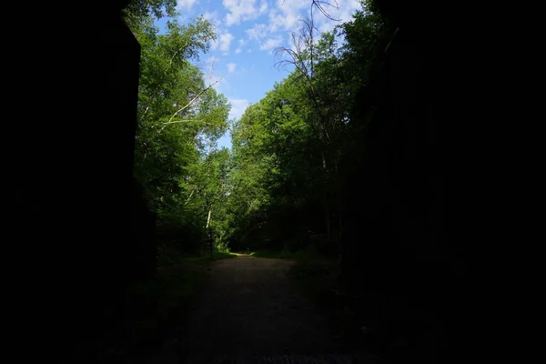 Gamla Tågtunneln Elroy Till Sparta Wisconsin Naturcykelled — Stockfoto
