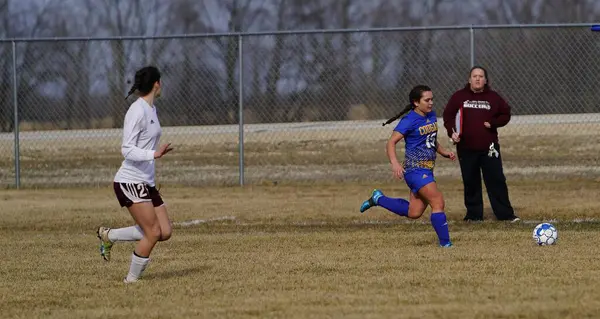 März 2019 Campbellsport High School Mädchen Varsity Soccer — Stockfoto