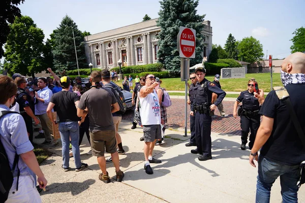 Kenosha Wisconsin États Unis Juin 2020 Les Partisans Blm Antifa — Photo