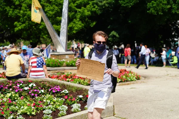 Kenosha Wisconsin Usa June 27Th 2020 Blm Supporters Antifa Engaged — Stock Photo, Image