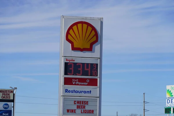 Mauston Wisconsin Febrero 2022 Los Precios Los Combustibles Las Gasolineras — Foto de Stock