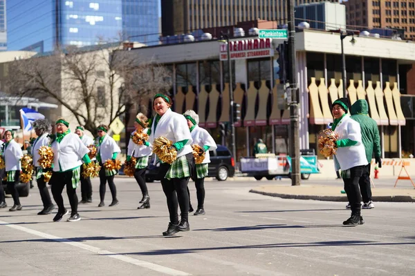 stock image Milwaukee, Wisconsin USA - March 12th, 2022: Dancing Grannies danced around during St. Patrick's Day Irish parade celebration