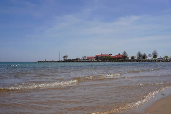 Pobřeží Pláže Jezeru Michigan Sheboyganu Wisconsin — Stock fotografie