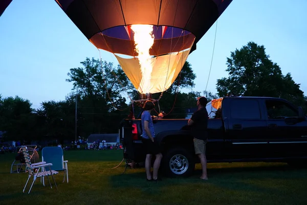 Seymour Wisconsin Usa Sierpnia 2019 Kolorowe Balony Ogrzane Powietrze Wznoszą — Zdjęcie stockowe