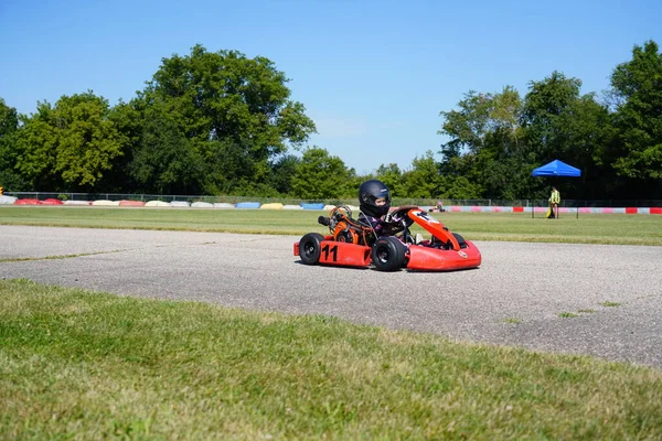 Dousman Wisconsin Usa Αυγούστου 2019 Ενηλίκων Kart Drivers Raced National — Φωτογραφία Αρχείου