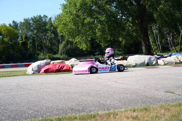 Dousman Wisconsin États Unis Août 2019 Des Pilotes Karting Adultes — Photo