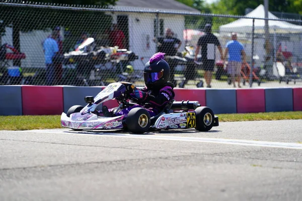 Dousman Wisconsin Usa Augusti 2019 Kart Förare Tävlade Nationella Tävlingar — Stockfoto