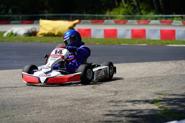 Dousman Wisconsin Usa Agosto 2019 Piloti Kart Hanno Corso Gare — Foto Stock