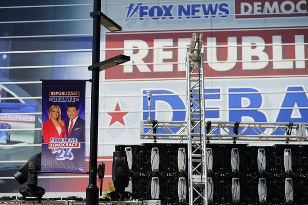 stock image Milwaukee, Wisconsin USA - August 23rd, 2023: 2024 Republican Presidential Debate held at Fiserv Forum Milwaukee Bucks Stadium hosted by Fox News and moderated by Bret Baier and Martha MacCallum